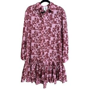AKNVAS Estelle Dress Floral Embroidered Mini Dress Small
